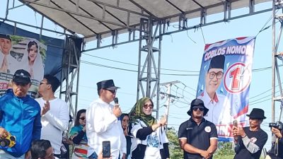 Antusiasme Warga Warnai Kampanye Calon Kades Muktiwari Bahrudin di Ajang Gebyar Senam Sehat di Perumahan LBS 2